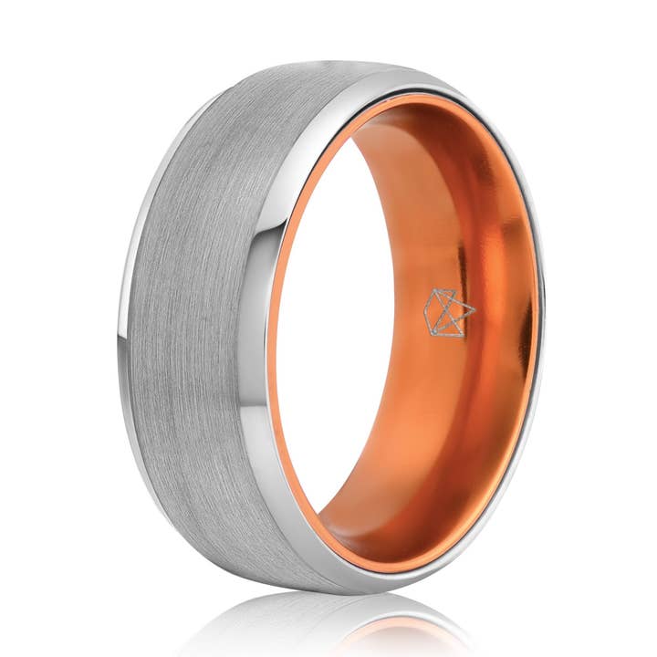 Ring van wolfraam (zilver) - veerkrachtig oranje voor wholesale door EMBR