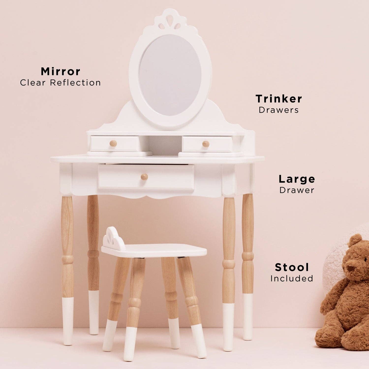 Le Toy Van – wholesale Doll accessory kit – Kids – Dressing-up Vanity Table & Stool1
