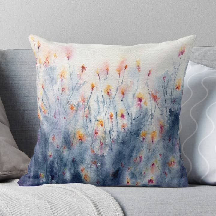 Wildflowers Decorative Pillow Cover for wholesale by Brazen Design Studio