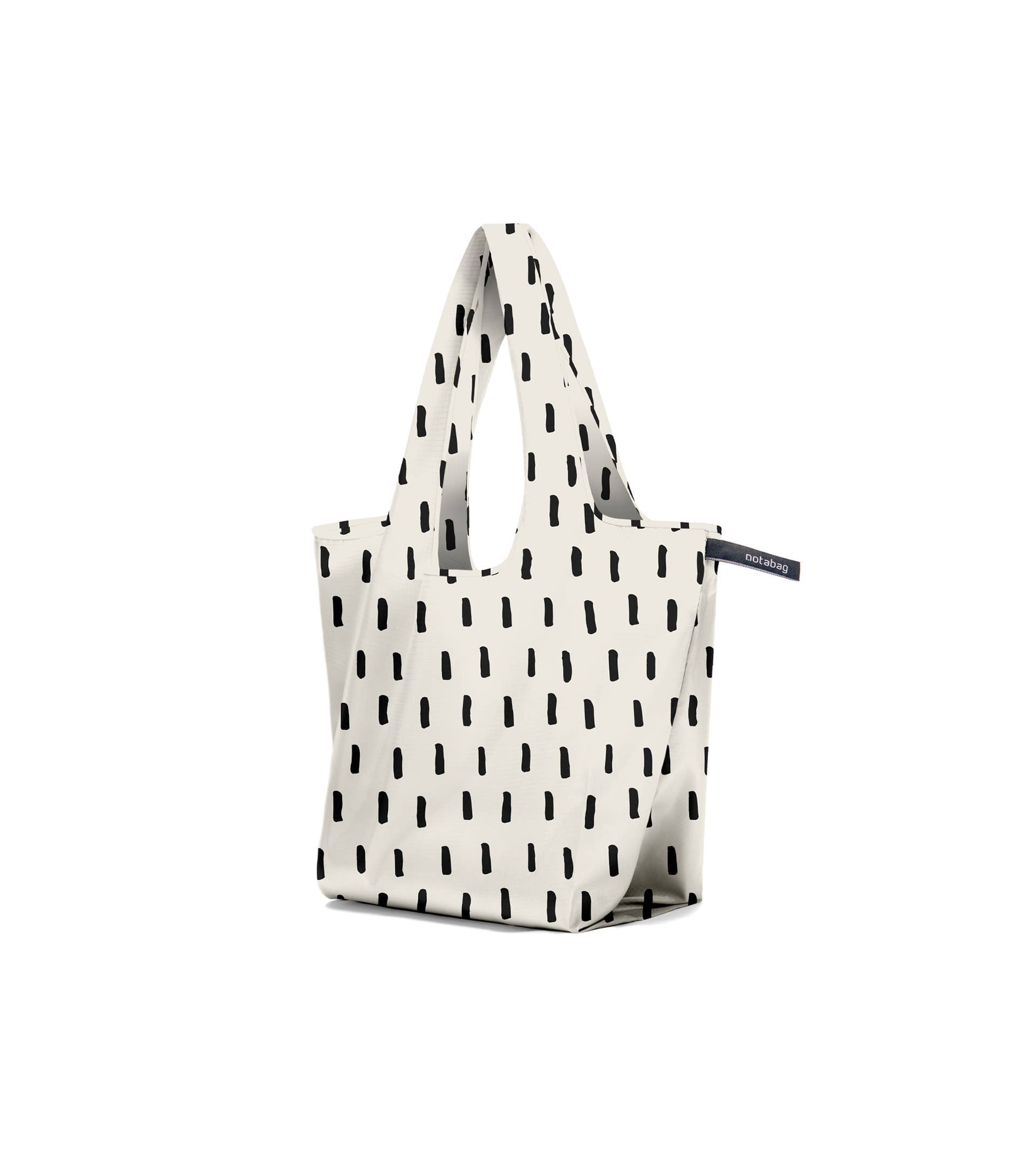 Notabag - Wholesale Grocery/Shopping Bag - Tote Black Brush – Pattern White Bag Foldable Tote Gift