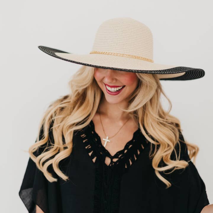 Pretty Simple - Wholesale Straw hat – women's - Miami Summer Wide Floppy Sun Hat7