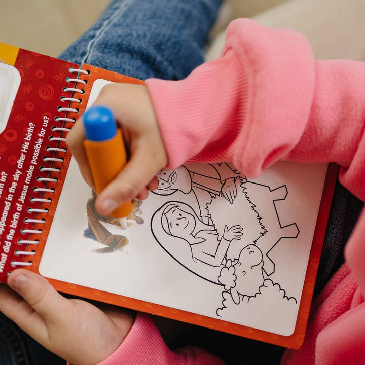 KangaToys - Wholesale Coloring Book - Kids & Baby - New Testament Aqua Brush Activity Book, Reusable Travel Activity