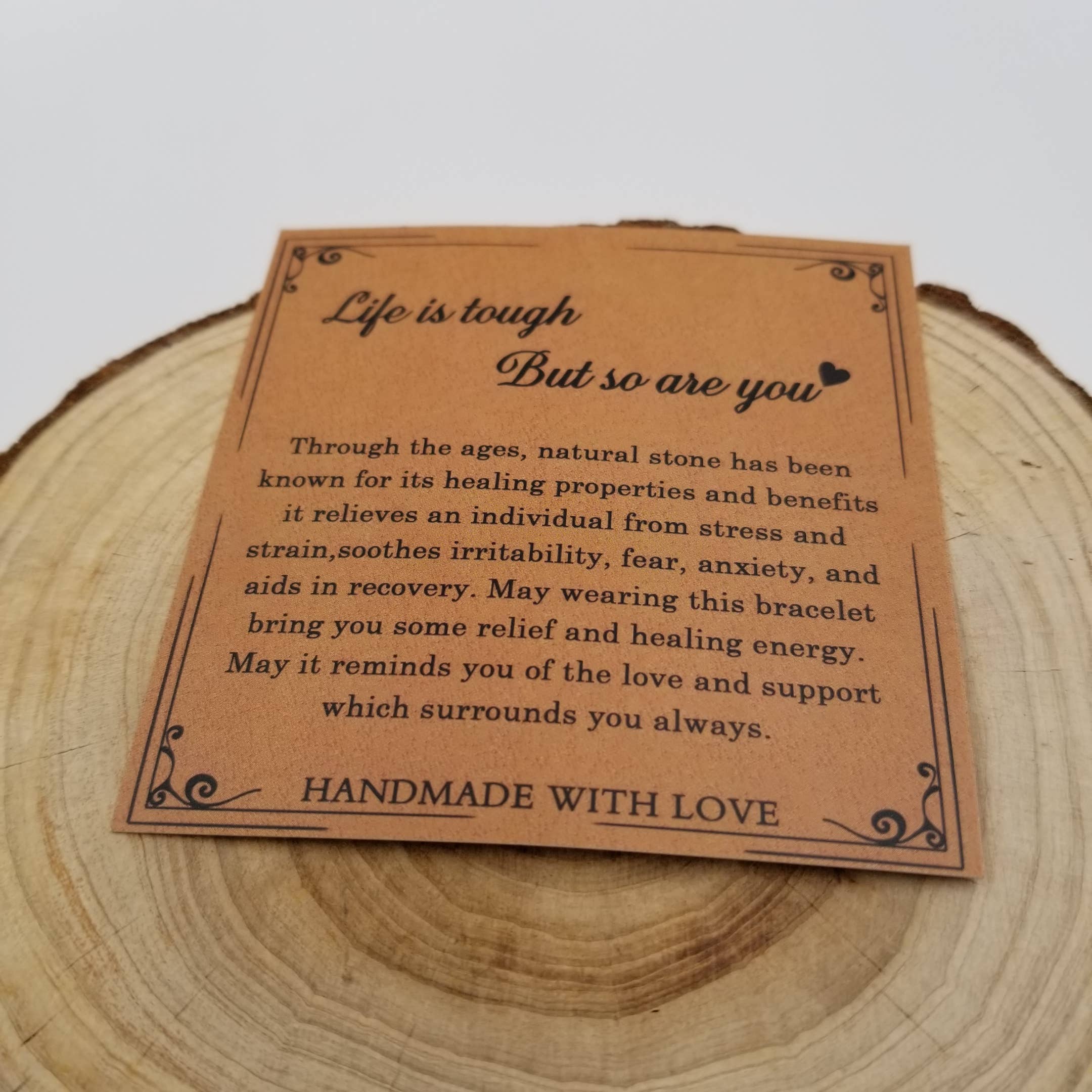 CHAKRA JEWELRY - Wholesale Jewelry Set - Natural Purple Agate Heart Bracelet Set With Card3