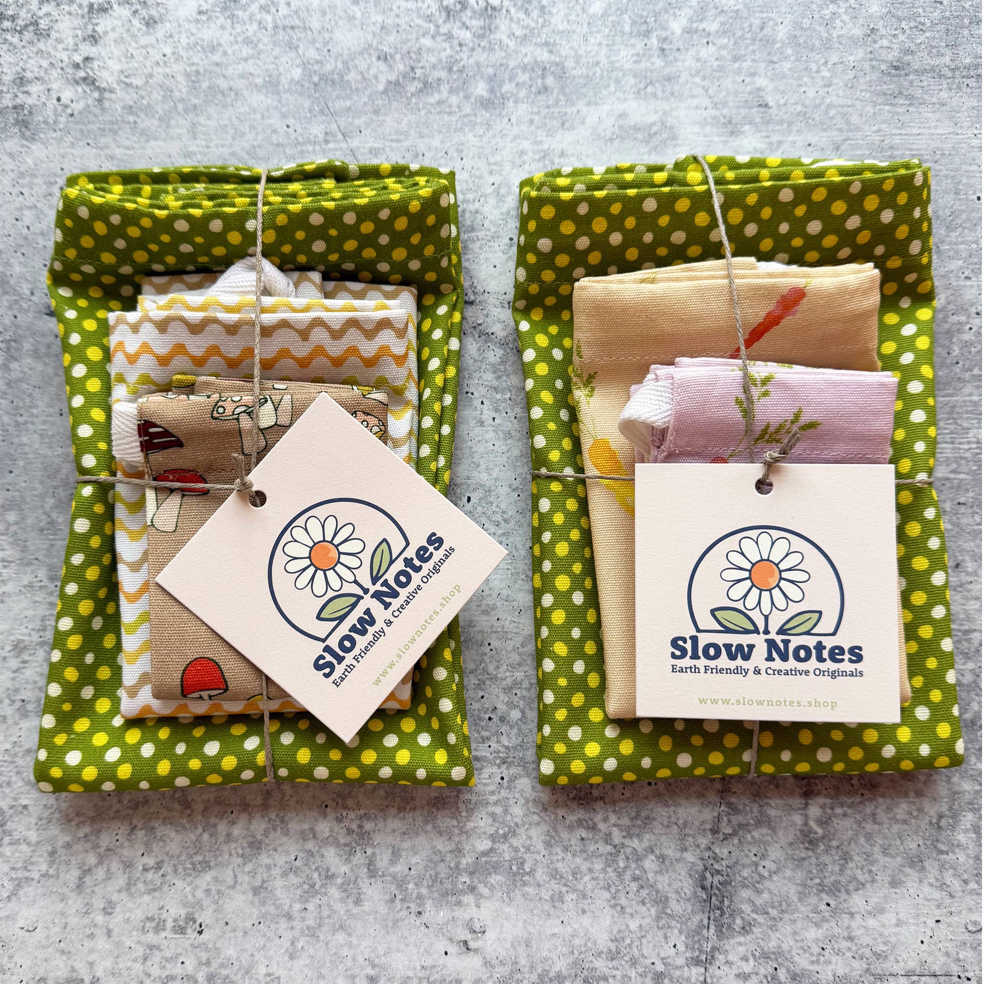 Slow Notes - Wholesale Gift Bag Set/Pack - Reusable Gift Bag Trio – 3-Piece Organic Cotton Set8