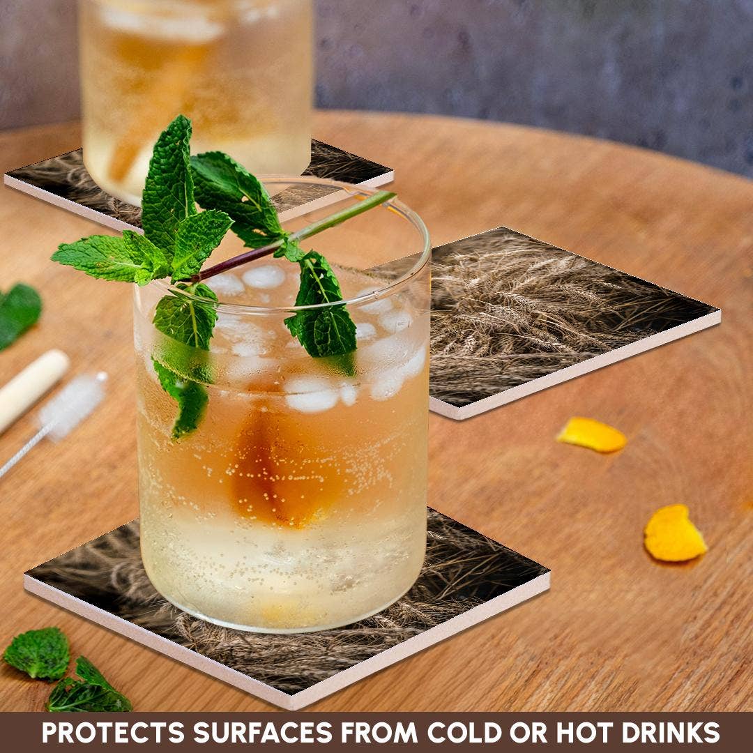 3dRose - Wholesale Onderzetters - 3dRose, Mooie aren van tarwe. Vruchten van de herfstoogst. Thanksgiving-thema, Onderzetter2