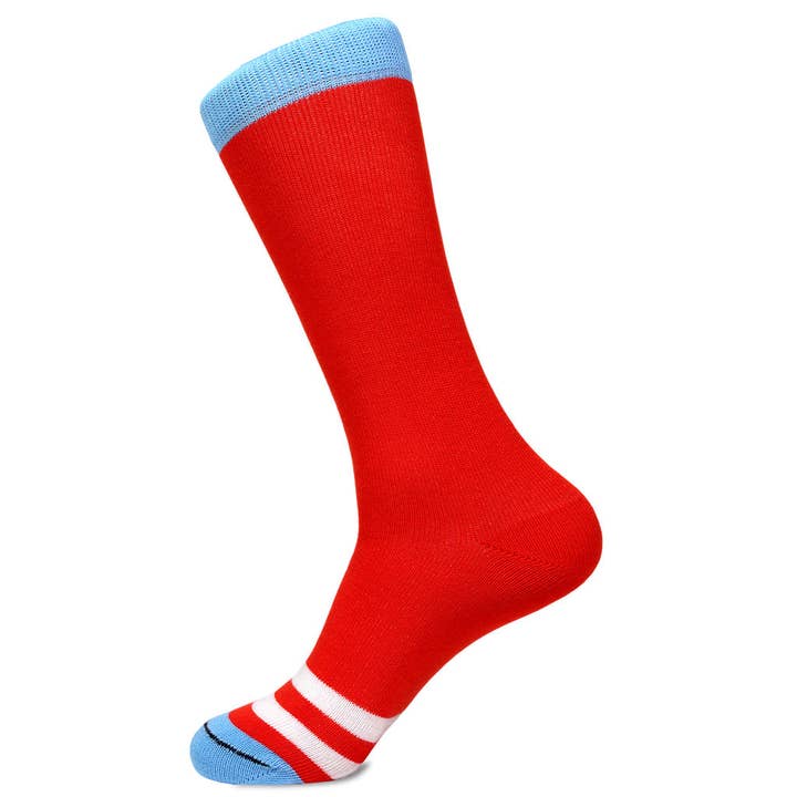 "Olé!" - Sporty Red Pima Men's Socks for wholesale by Soxfords