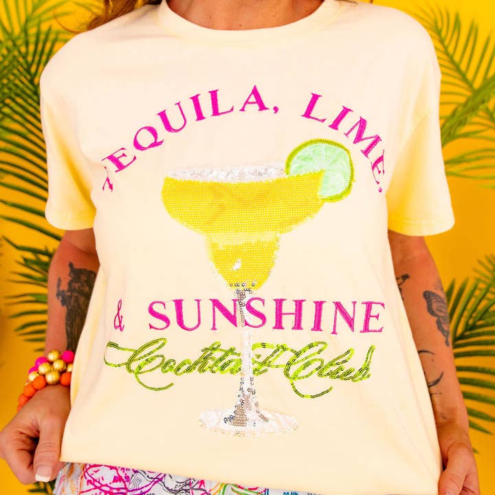 Maglietta del Club dei Cocktail Tequila, Lime & Sunshine per la vendita all'ingrosso da parte di Brianna Cannon