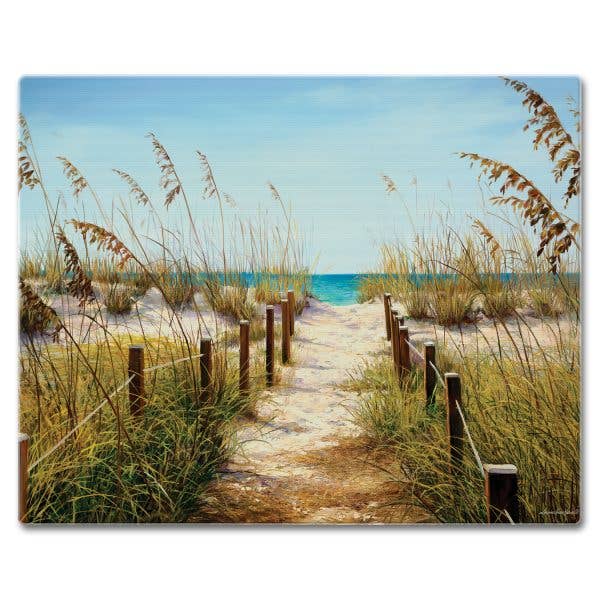 CounterArt/Highland Home/Thirstystone/CoasterStone - Wholesale Cutting Board - Path To The Ocean 15" x 12" Tempered Glass Cutting Board