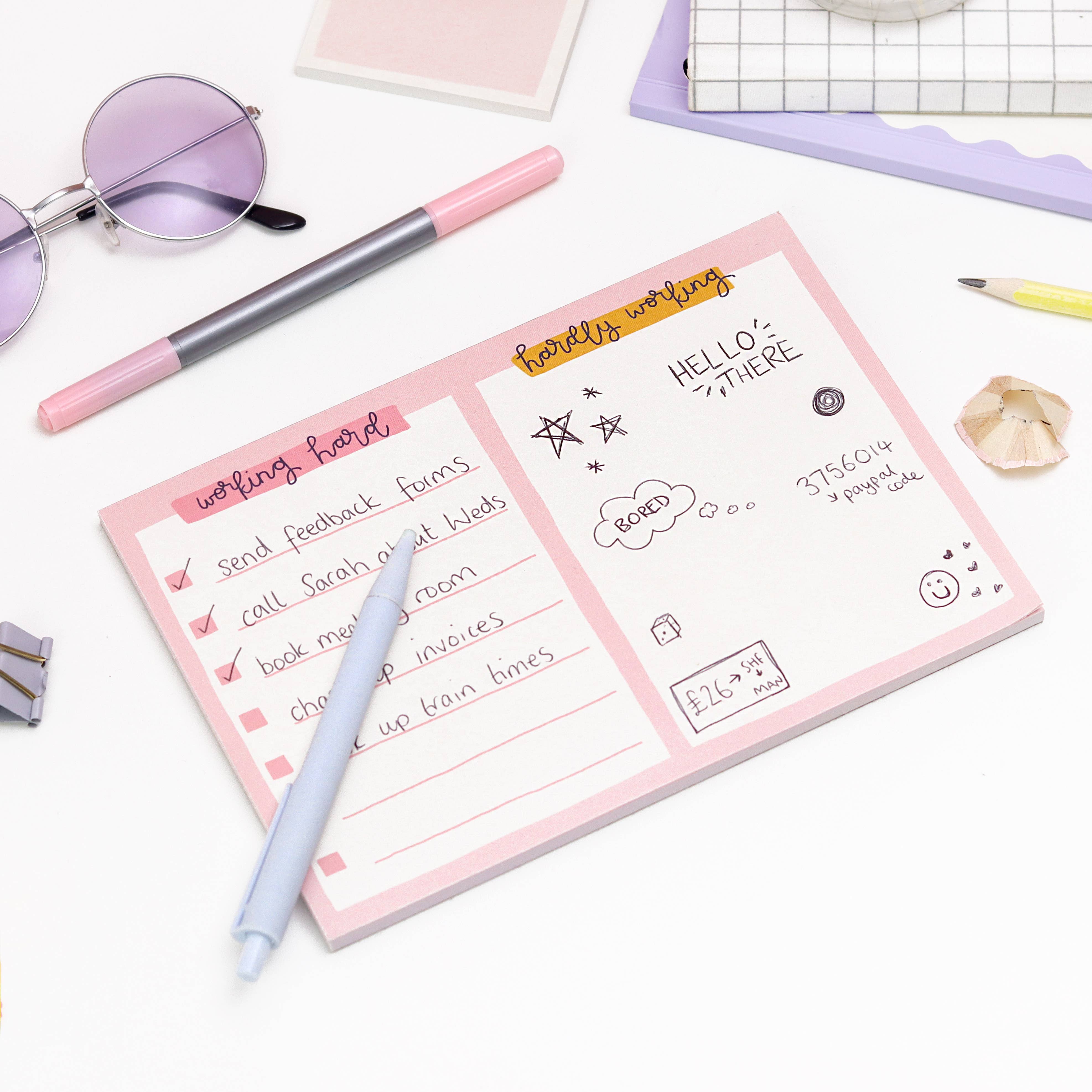 Oh, Laura – wholesale Notepad – A5 Notepad - Working Hard, Hardly Working1