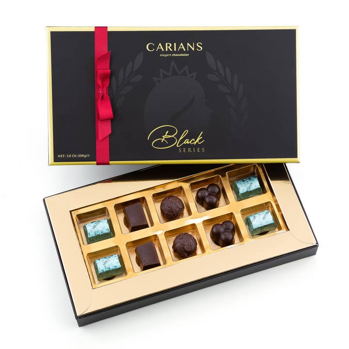 Caja de Regalo Negra Gourmet de Chocolate Negro Premium para venta al por mayor de Carian's Bistro Chocolates