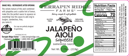 Terrapin Ridge Farms - Wholesale Sauce - Jalapeno Aioli Garnishing Squeeze1