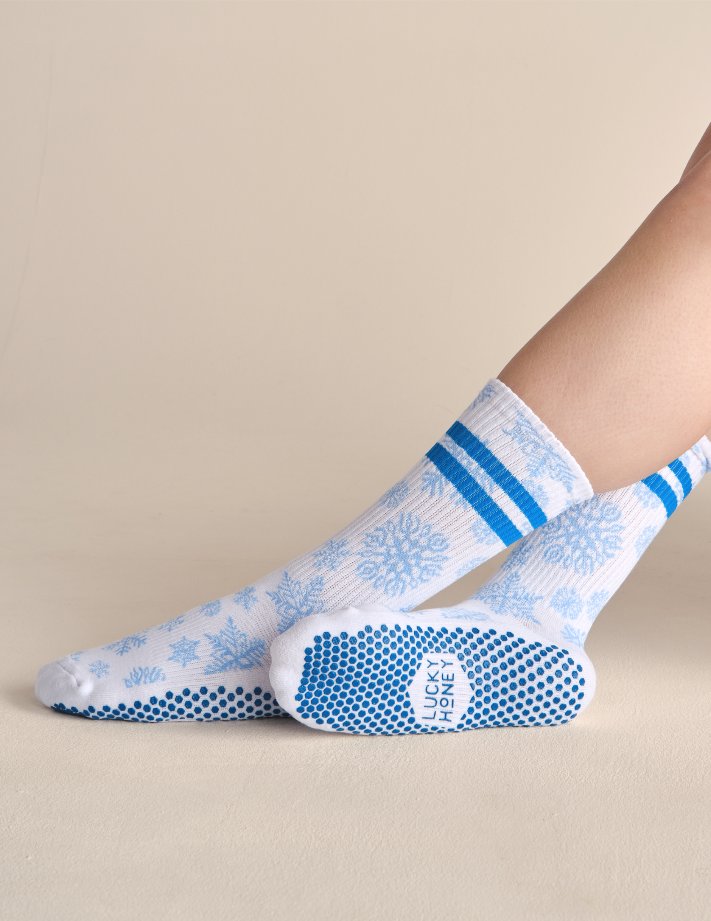 LUCKY HONEY - Vente Chaussettes – femme - La chaussette antidérapante à imprimé tube haut0
