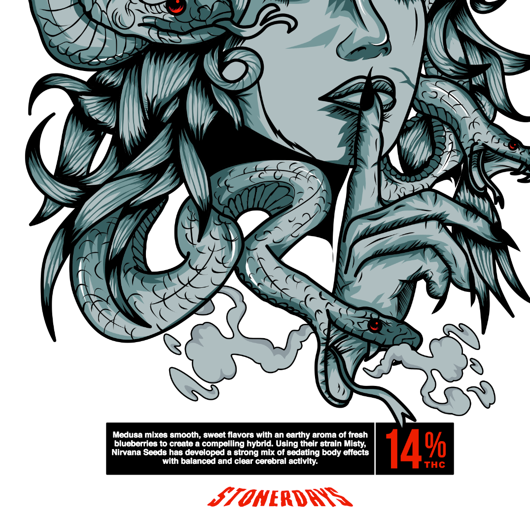 StonerDays Apparel - Wholesale Screen Printed T-Shirt - Men's - Mendusa OG White Tee2