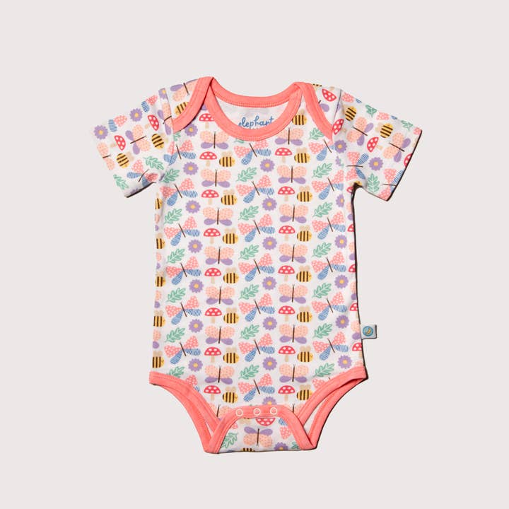 Grow With Me - Short Sleeved Onesie - Flutter Friends for wholesale by Elephant Moon