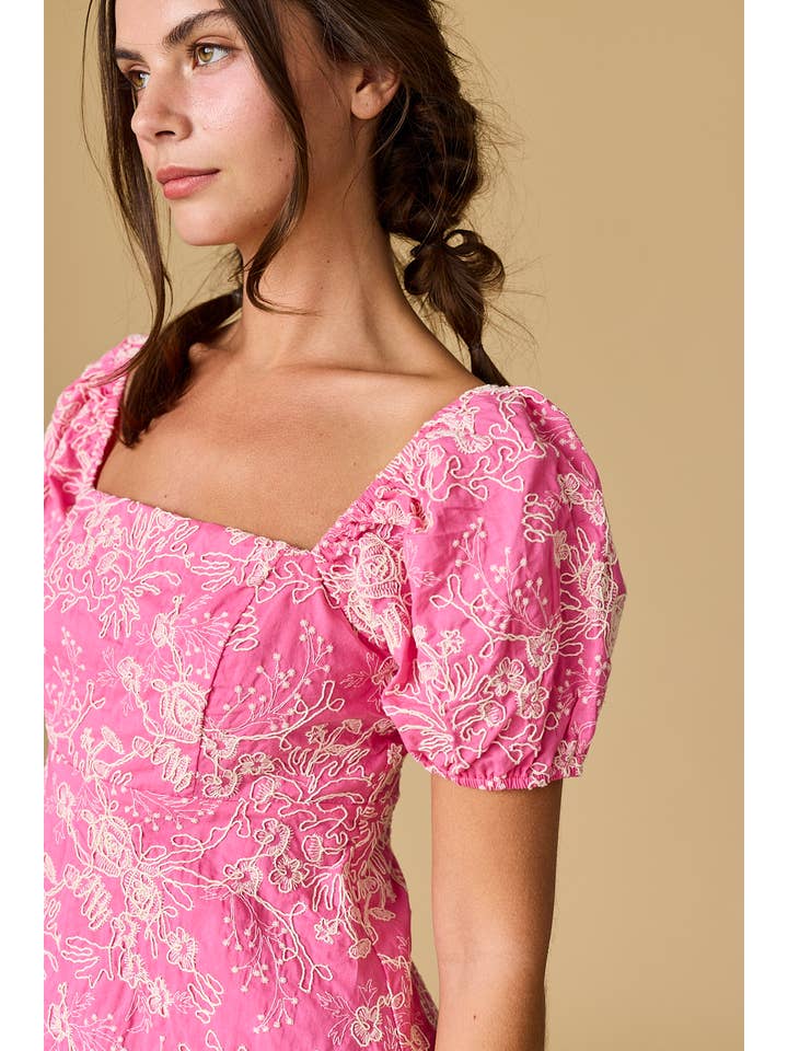 Papermoon - Wholesale Dress - Women's - PD50140 - Isabella Mini Puff Sleeve Printed Dress