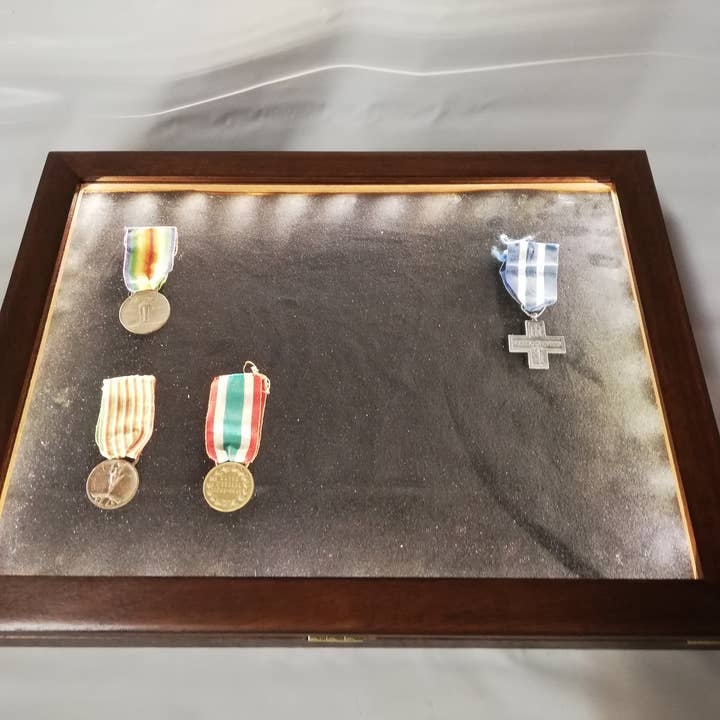 Wooden display cabinet with LED light for wholesale by Coins&More