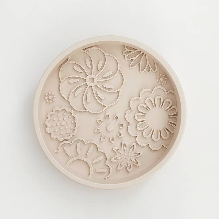 Cocopup London - Wholesale Pet bowl – Cat/dog - Silicone Slow Feed Dog Bowl - Baby Pink Flowers2