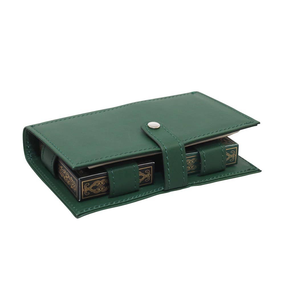 AULICA - Wholesale Card Game - 2 poker games pen and notepad sheets green faux leather1