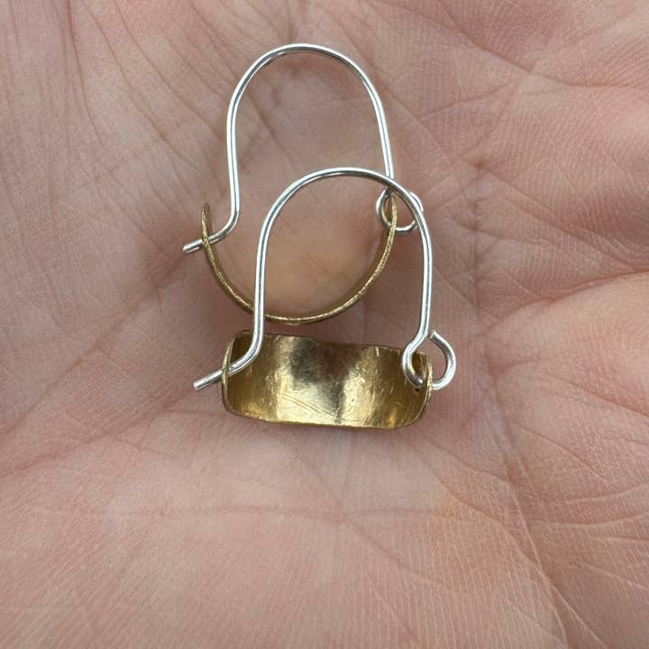 Jewelry by Brynn - Wholesale Hoop Earrings - Little Brass Cuffed Hoop Earrings4