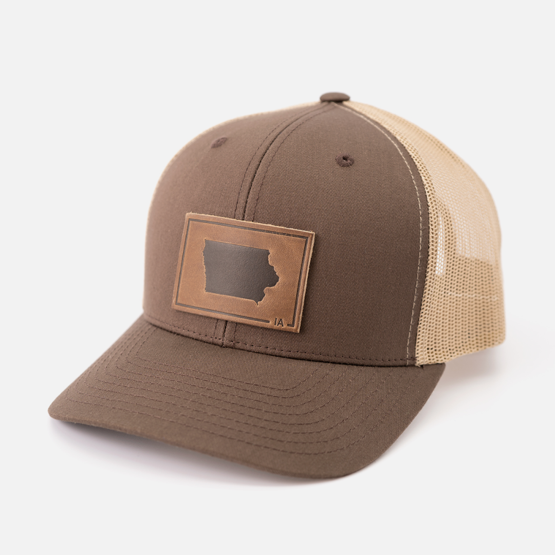 Range Leather Co. - Wholesale Trucker Hat - Unisex - Iowa Silhouette Hat | Leather Patch Trucker Hat2