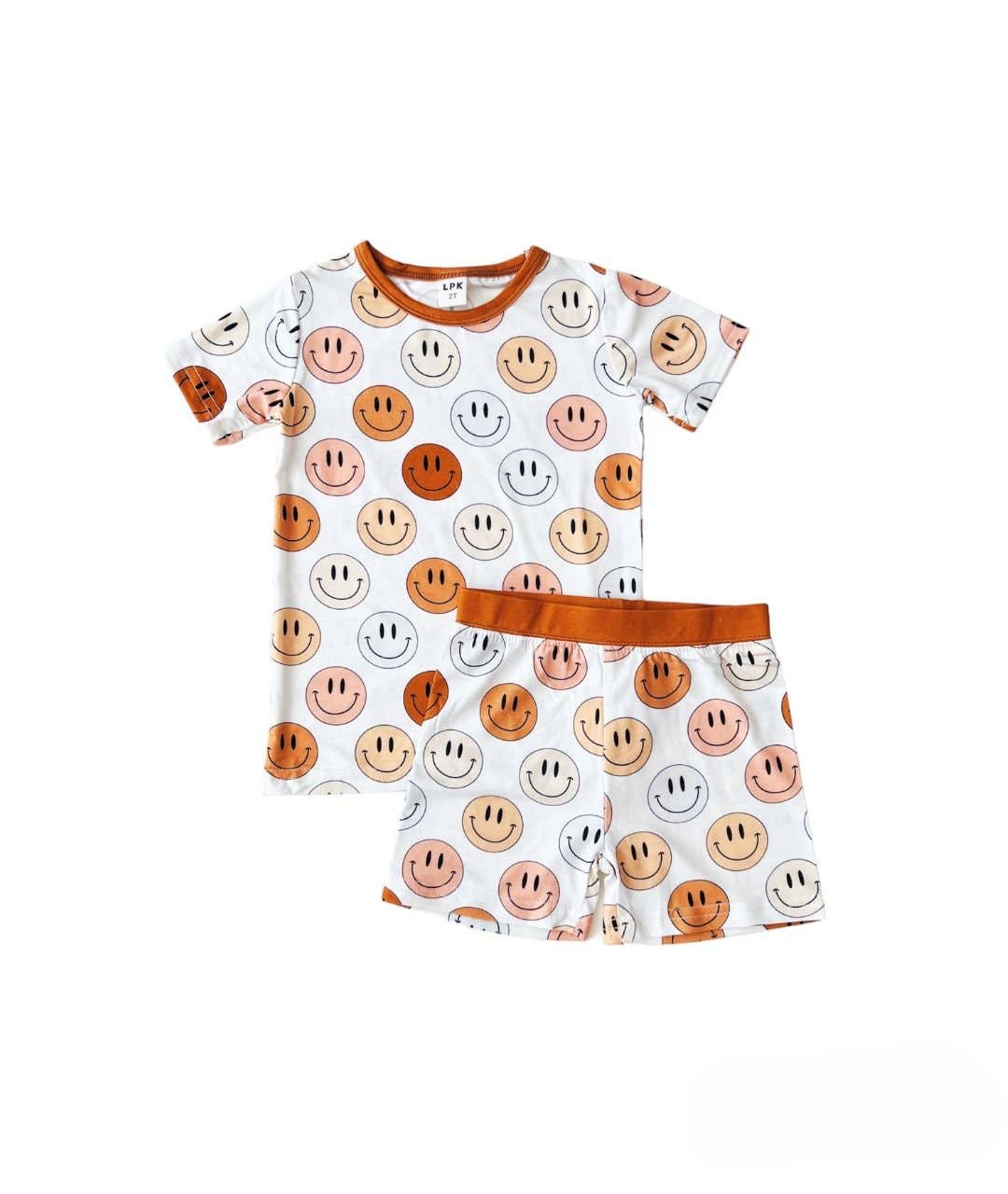 Lucky Panda Kids - Wholesale Sleepwear Set - Kids - Smiley Bamboo Kids Clothing Two Piece Shorts Set | Copper0