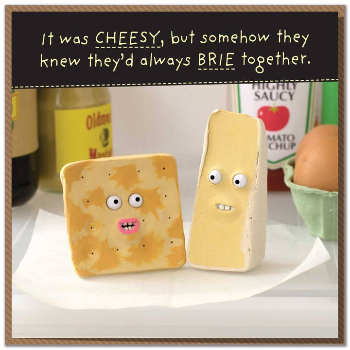 Mungo And Shoddy - Wholesale Anniversary card - They'd Always Brie Together!" Cheesy Anniversary