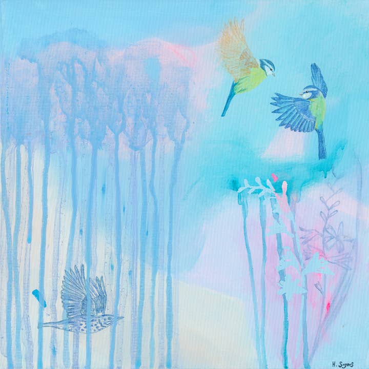 Escucha el canto de los pájaros (tarjeta artística) Tarjeta de felicitación para venta al por mayor de Sayers Studio