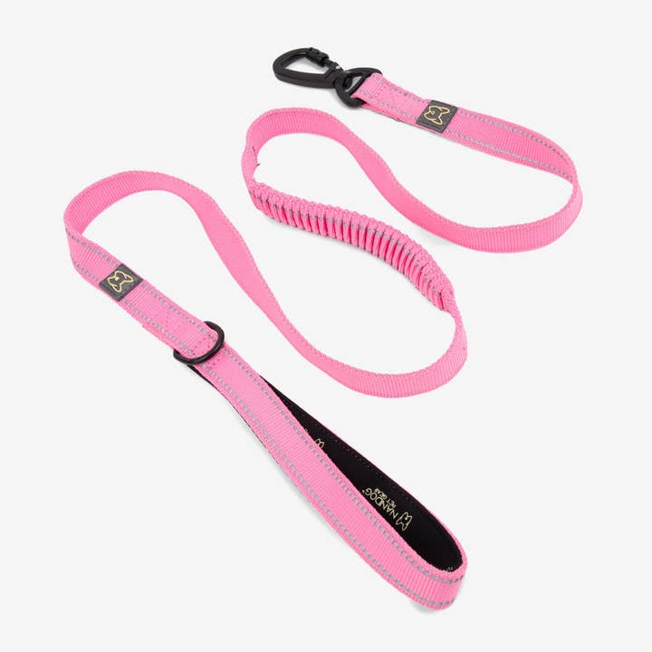 Anti-Push Sport Dog Leash with Neoprene Handle - Pink for wholesale by Nandog Pet Gear