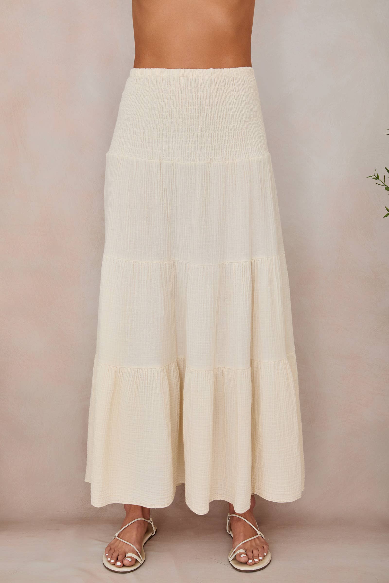 MILIO MILANO - Wholesale Skirt - Women's - TIERED COTTON GAUZE SKIRT (113016)4