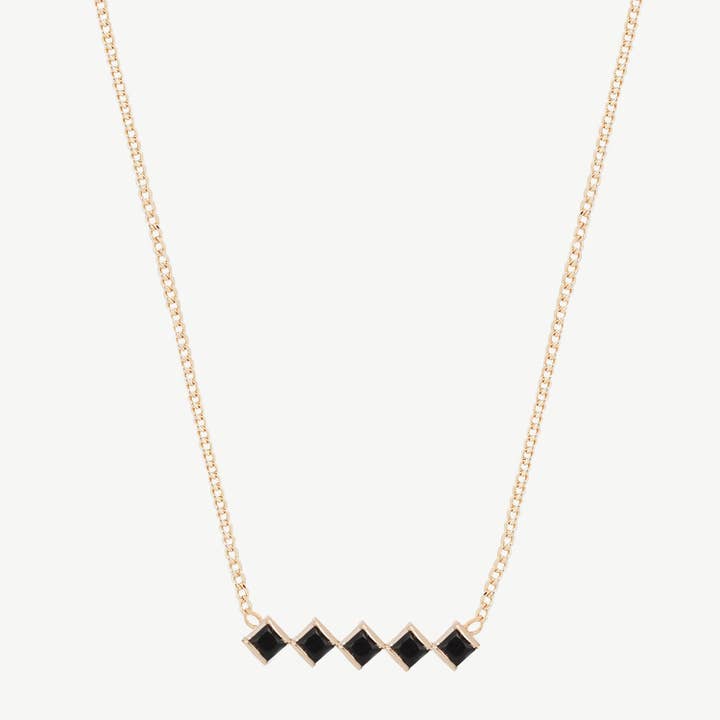 Collar de adoquines en ónix negro para venta al por mayor de Studio Grun