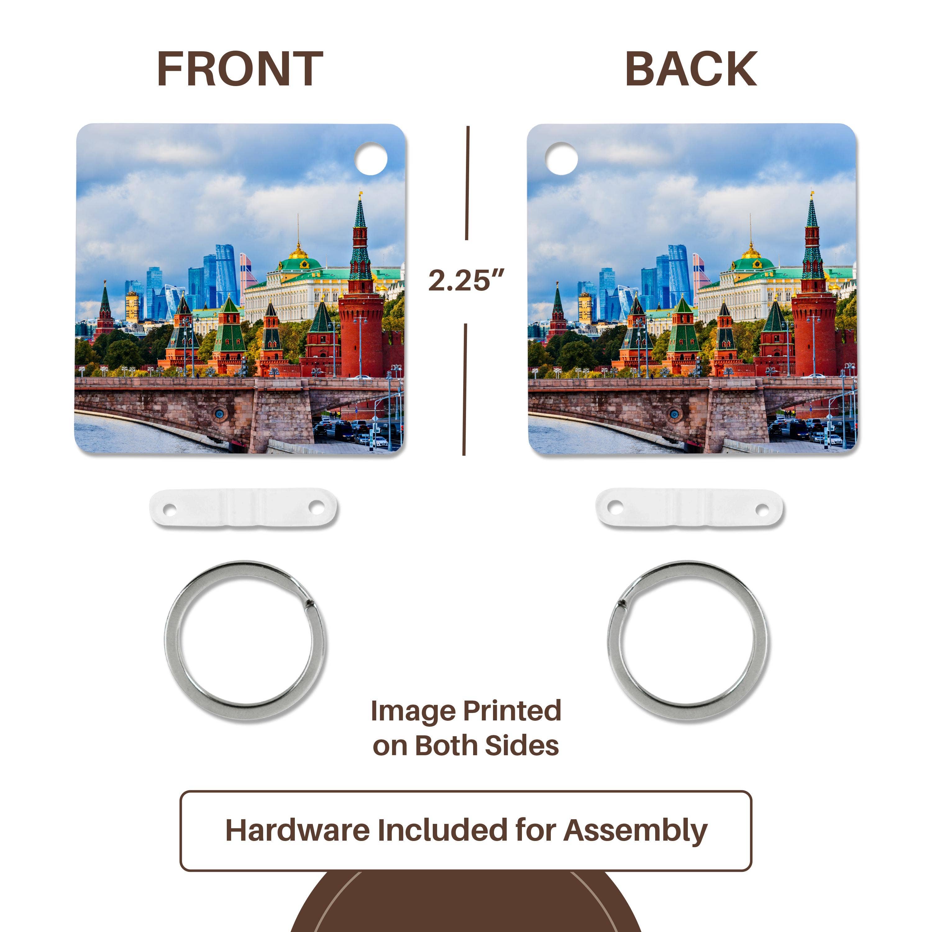 3dRose - Wholesale Keychain - Unisex - 3dRose, Moscow Kremlin towers and modern skyscrapers of Moscow City, Key Chain4