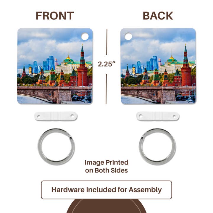3dRose - Wholesale Keychain - Unisex - 3dRose, Moscow Kremlin towers and modern skyscrapers of Moscow City, Key Chain4