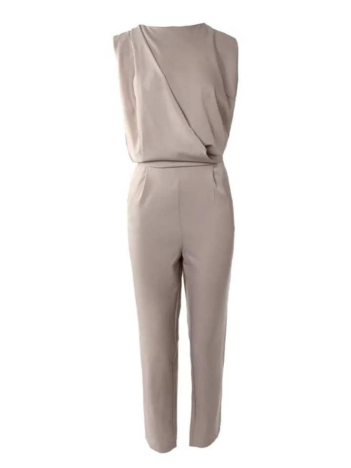 Casual Solid Patchwork Basic Oblique Collar Jumpsuits(6 Colors) Casual Solid Patchwork Basic Oblique Collar Jumpsuits(6 Colors)