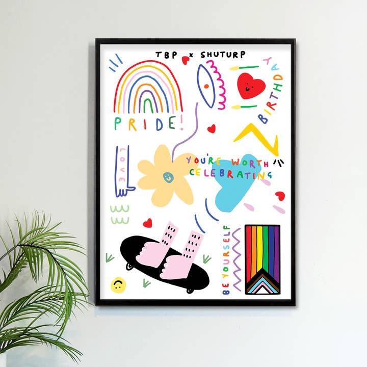 Two Brides Presents - Wholesale Art print - LGBTQIAP2S+ VIBES Art Print1