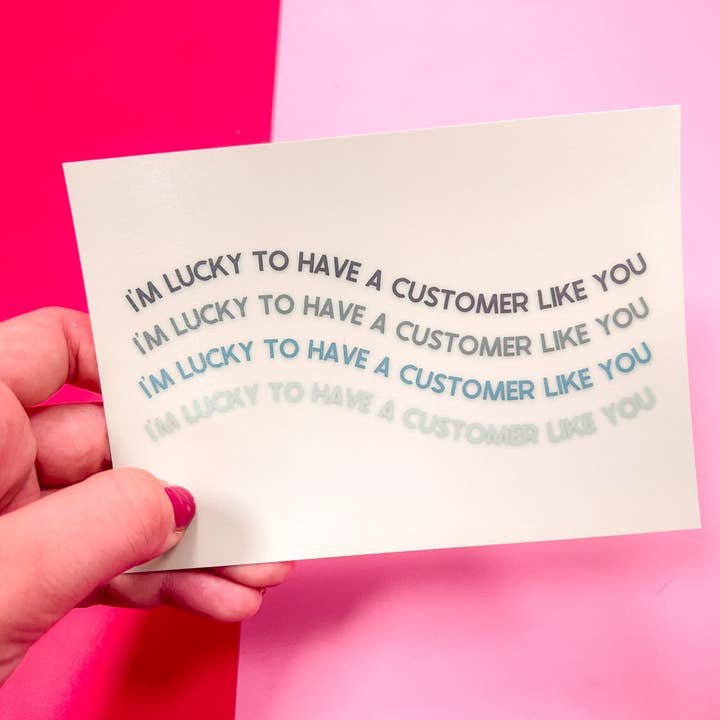 Cartes de remerciement vertes « I'm Lucky You » pour la vente par The Small Business Handbook