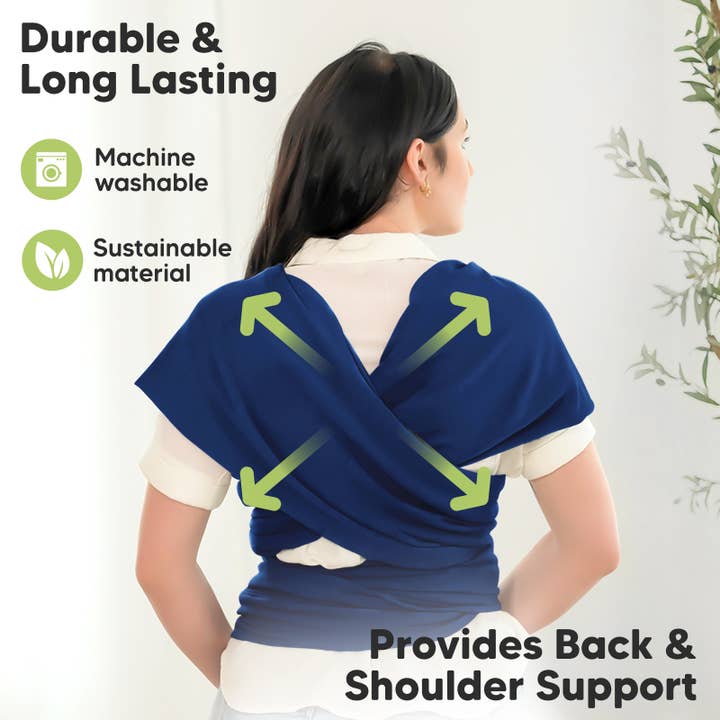 Navy Blue KeaBabies Original Baby Wrap Carrier for wholesale on Faire