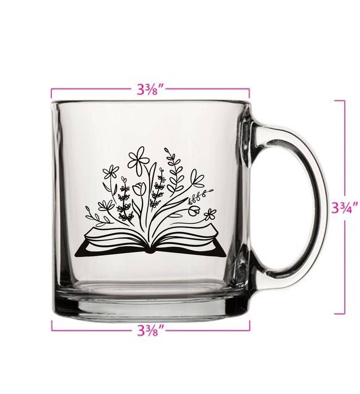 Fly Paper Products - Wholesale Coffee Mug - Botanical Library 13oz Glass Tea Coffee Mug Artist Designed3