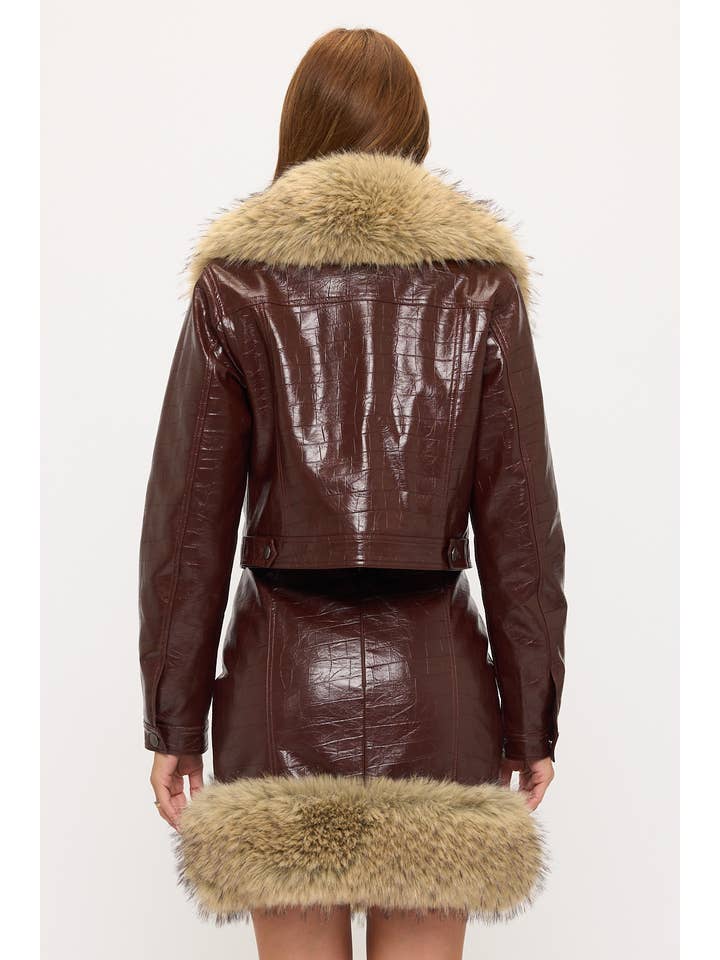 Coalition Apparel Inc - Wholesale Top & skirt set – Women's - CLAST1023: Savage Luxe Croc Set5