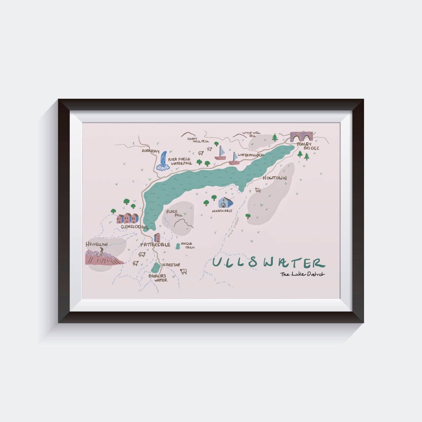 Mads Illustration – wholesale Map – Ullswater, The Lake District, illustrated map1