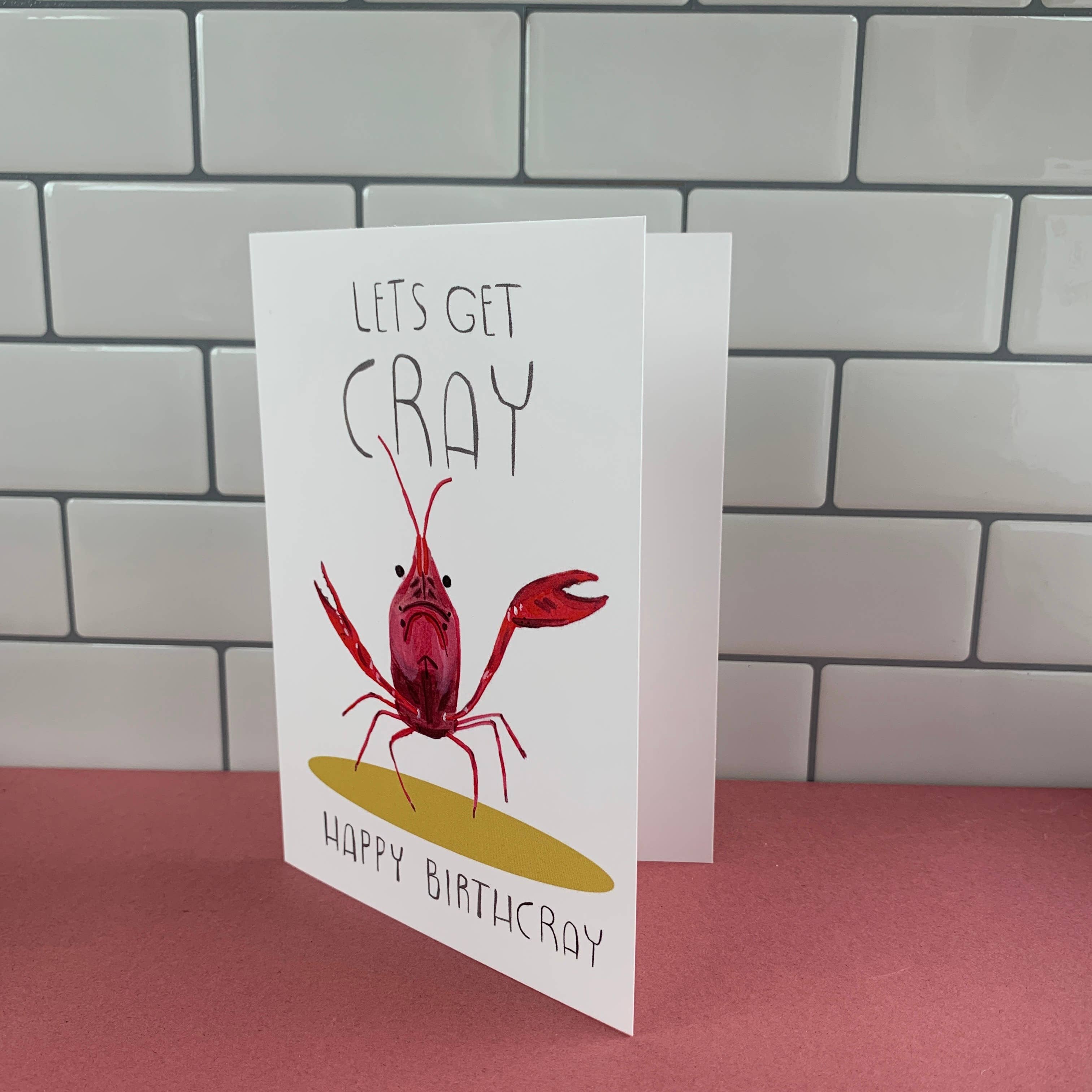 Fernandes Makes - Wholesale Birthday Card - Lets get cray, crayfish Birthday A6 Greeting Card2
