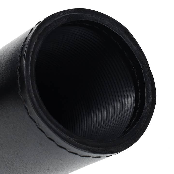 Black WE Games Professional, Leather Dice Cup Set - 5 Dice, Instructions for 10 Dice Games & Cloth Carry Bag for wholesale on Faire29