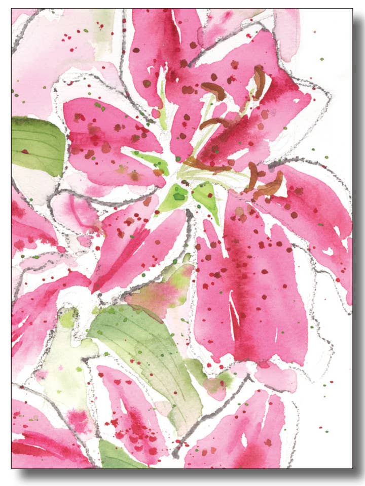 Tiger Lilies - Födelsedag för wholesale av WORDS & WATERCOLORS BY PEG CONLEY
