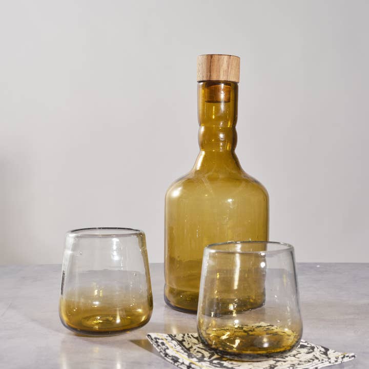 Sobremesa - Wholesale Decanter - Amber Glass Bottle with Topper, Brown Decanter, Handblown 1