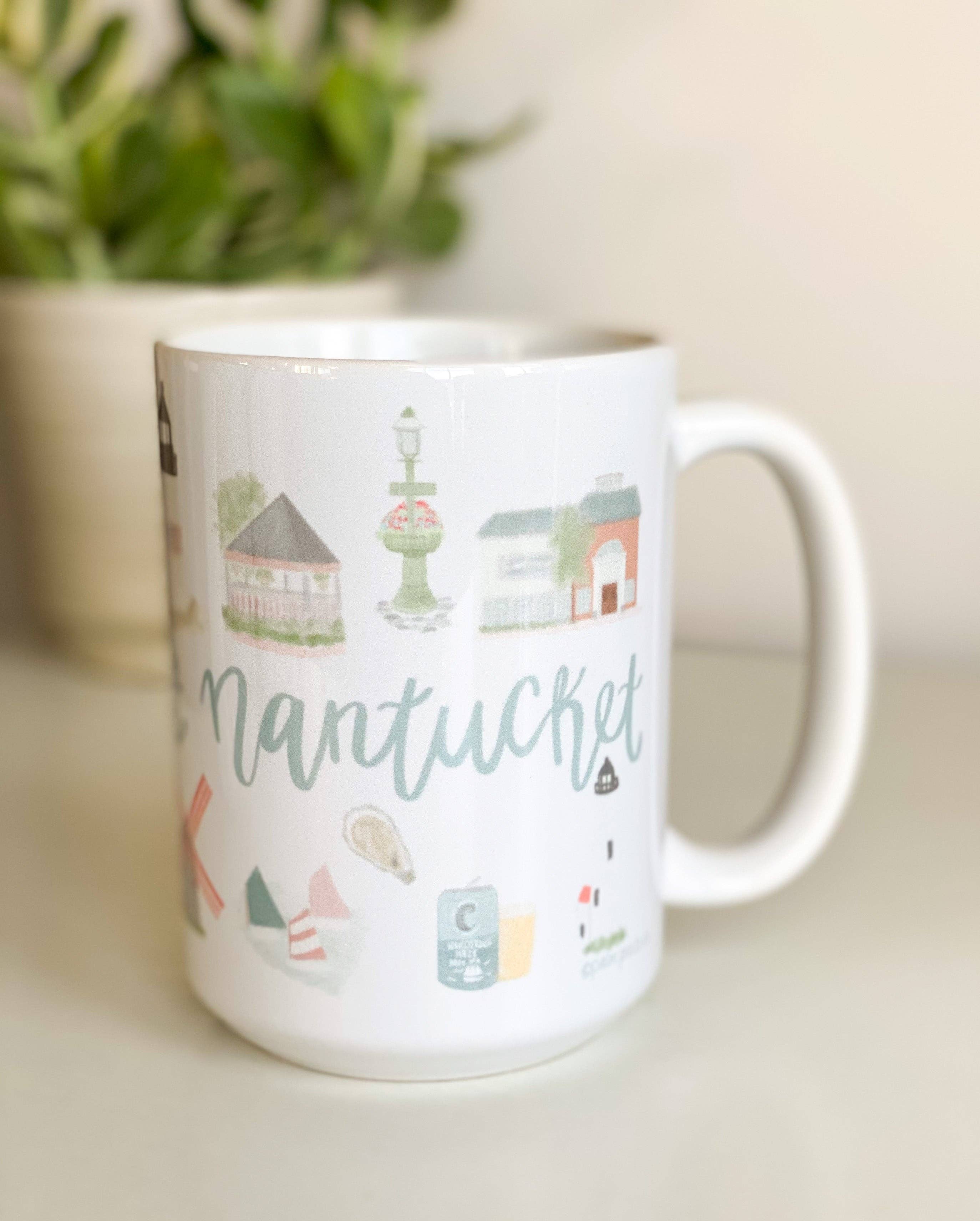 Palm Prints - Wholesale Coffee Mug - Nantucket Landmark Mug2