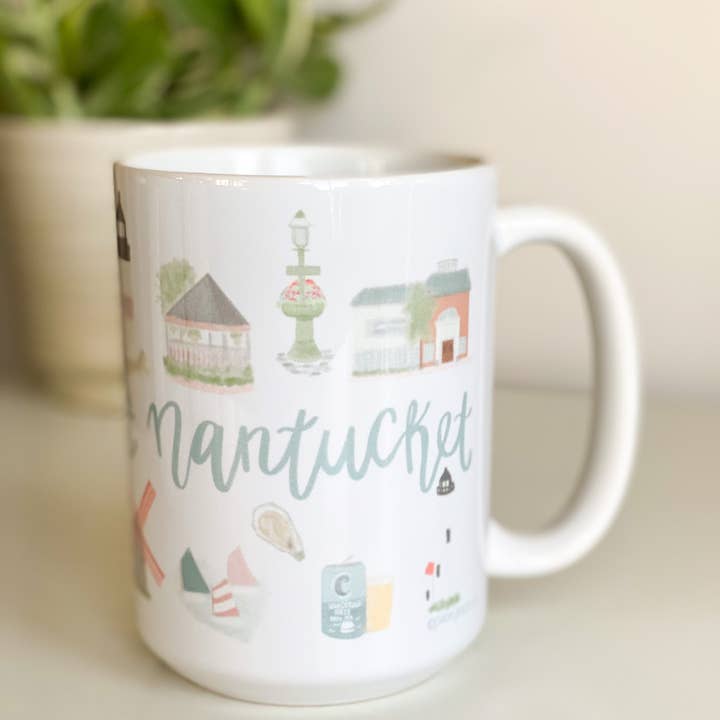 Palm Prints - Wholesale Coffee Mug - Nantucket Landmark Mug2