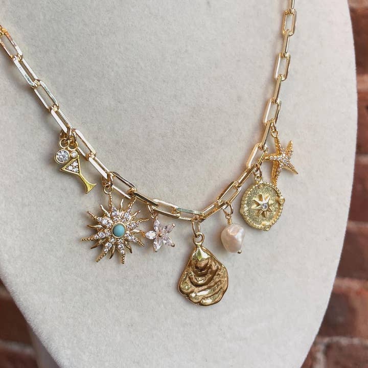 Goldie Charm Bar - Wholesale Individual Charm/Pendant - Freshwater Pearl Charm1