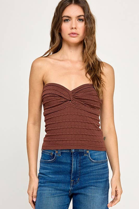 Miss Love - Wholesale Knit Top - Women's - Twist Front Sweater Tube Top55