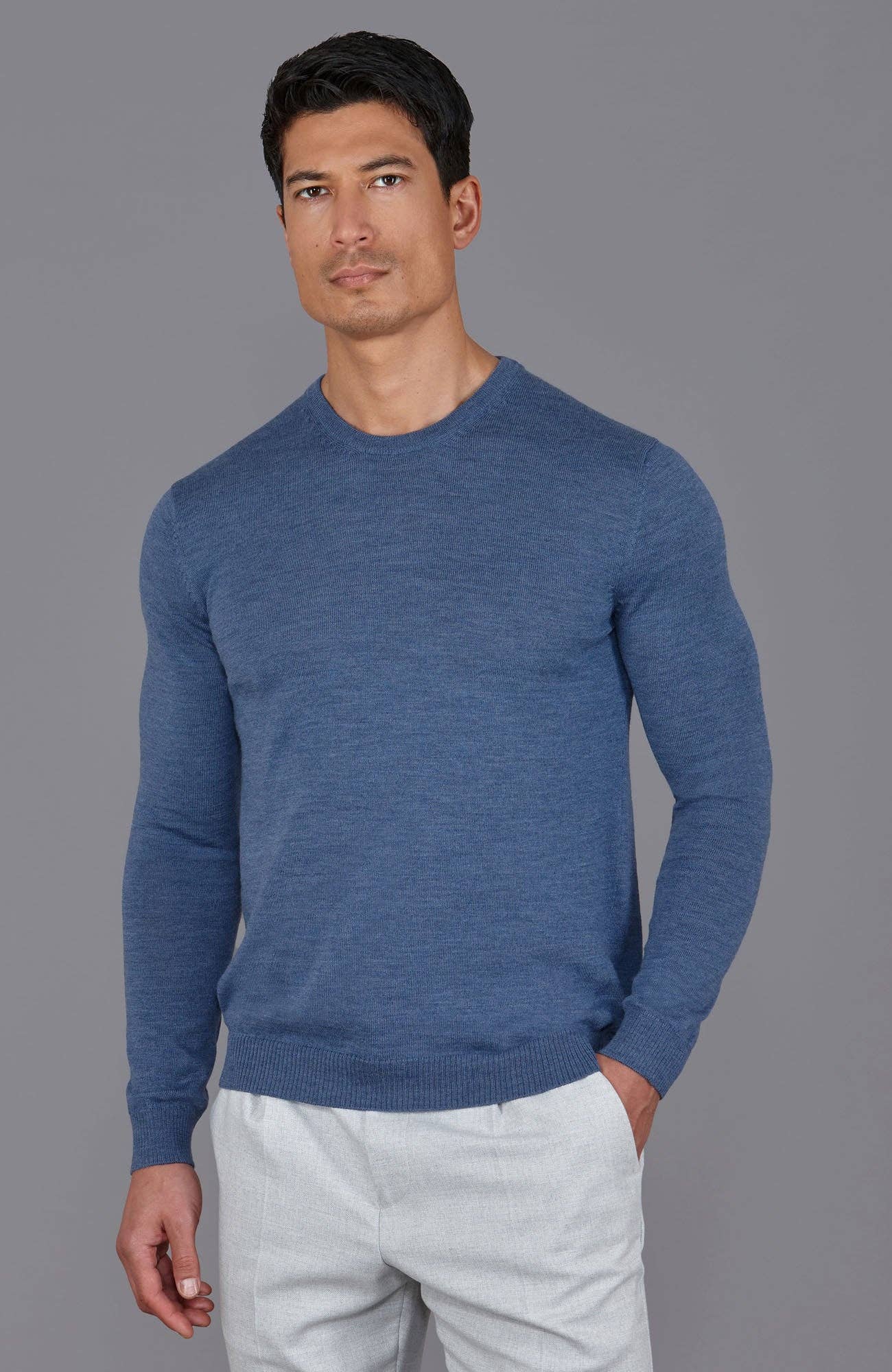 Paul James Knitwear – wholesale Knitted jumper – Men′s – Mens Extra Fine Merino Wool Crew Neck Jumper22