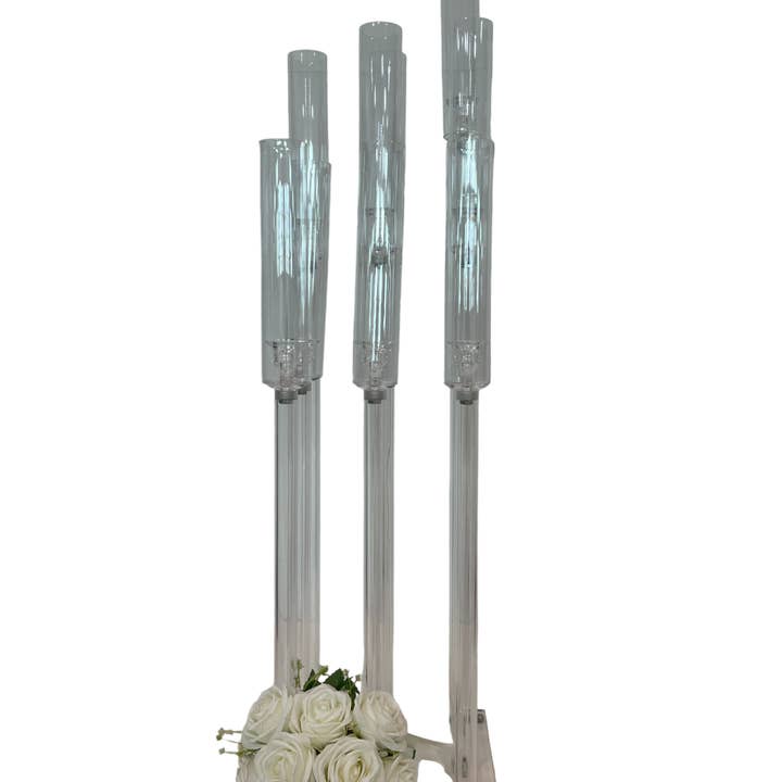 Decor N Beyond - Wholesale Candle Holder - 42" 9 Arm Metal Candlestick Candelabra Centerpiece9