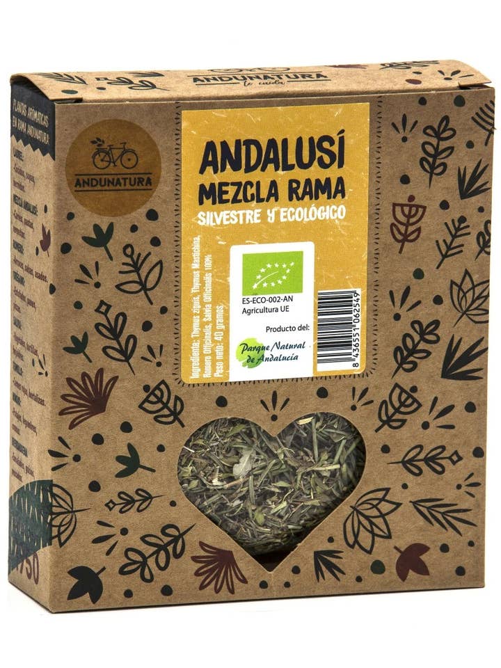 Andalusí ECO and WILD Blend kraft box 40 g. for wholesale by Andunatura